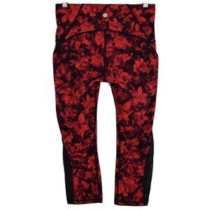 lululemon Train Times Crops Size 6 in Carmine True Red & Black